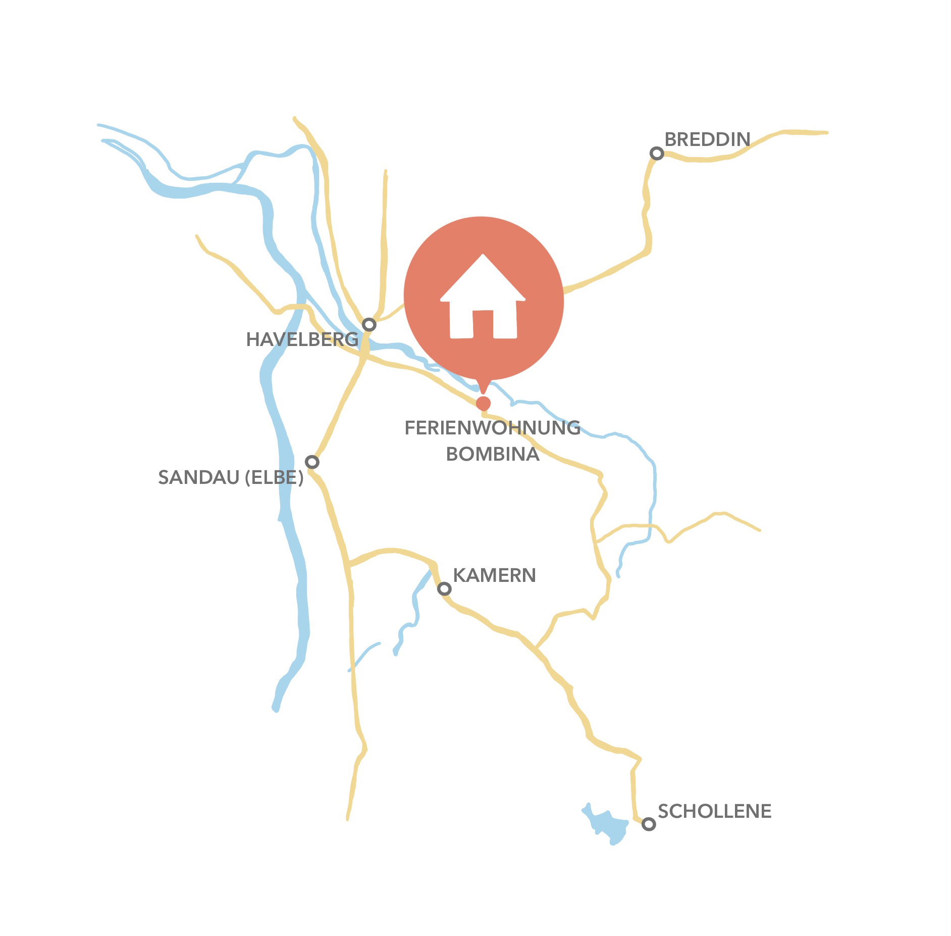 Karte der Region um Jederitz und Havelberg